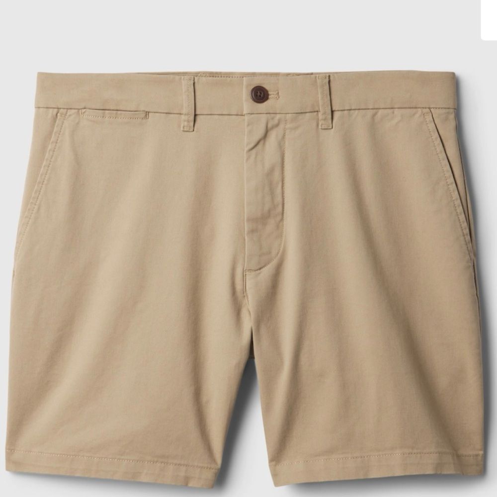 GAP NWT Men’s 6” Shorts Chino Iconic Khaki Tan Size 29 - Picture 8 of 9